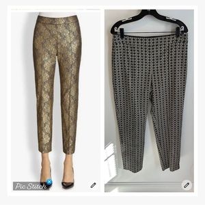 St. John Gold and Black Ankle Pants
